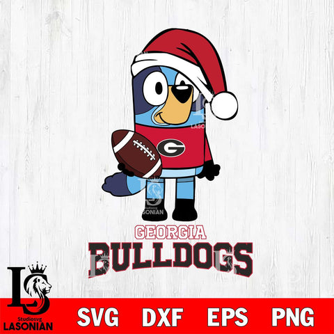 Georgia Bulldogs Bluey Christmas Svg Eps Dxf Png File, Digital Download