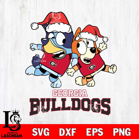 Georgia Bulldogs Bluey Christmas Holiday Svg Eps Dxf Png File, Digital Download