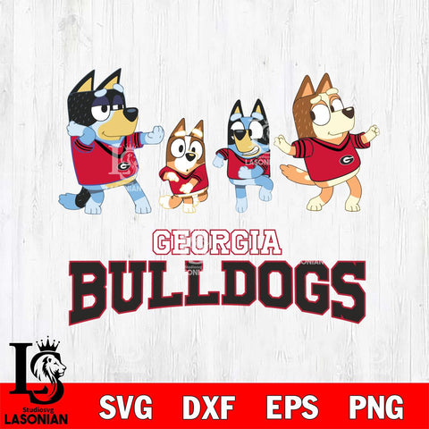 Georgia Bulldogs Bluey Dance Mode Squats Svg Eps Dxf Png File, Digital Download, Instant Download