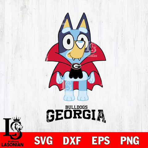 Georgia Bulldogs Bluey Dracula Halloween Svg Eps Dxf Png File, Digital Download, Instant Download