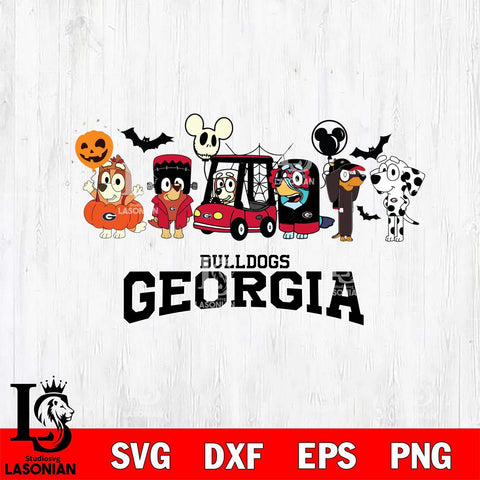Georgia Bulldogs Bluey Halloween Svg Eps Dxf Png File, Digital Download, Instant Download