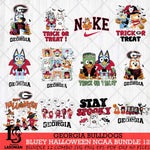 Georgia Bulldogs Bluey Halloween NCAA 12 SVG Eps Dxf Png File, Bundle NCAA svg, Digital Download, Instant Download