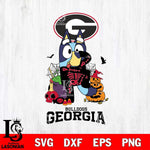 Georgia Bulldogs Bluey Halloween NCAA 2 Svg Eps Dxf Png File, Digital Download, Instant Download