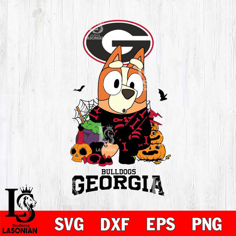 Georgia Bulldogs Bluey Halloween NCAA Svg Eps Dxf Png File, Digital Download, Instant Download
