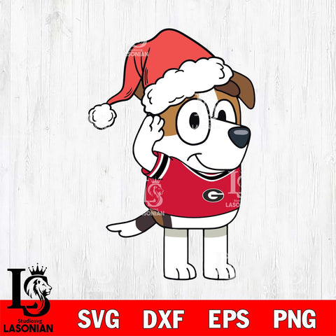 Georgia Bulldogs Bluey Jack Christmas Svg Eps Dxf Png File, Digital Download, Instant Download