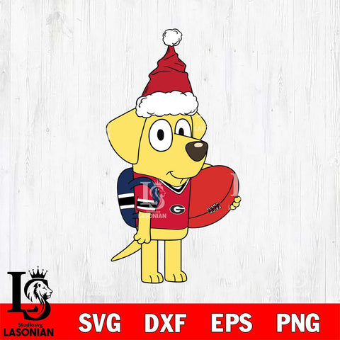 Georgia Bulldogs Bluey Lucky Christmas Svg Eps Dxf Png File, Digital Download, Instant Download