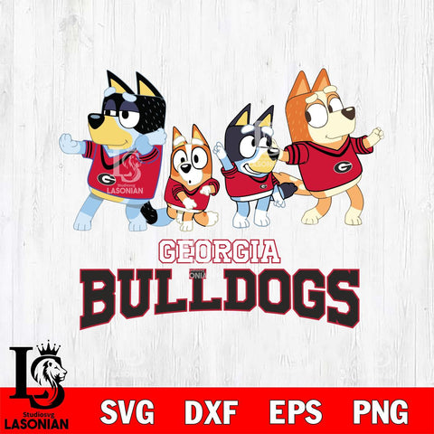 Georgia Bulldogs Bluey Mode Dance Squats Svg Eps Dxf Png File, Digital Download, Instant Download