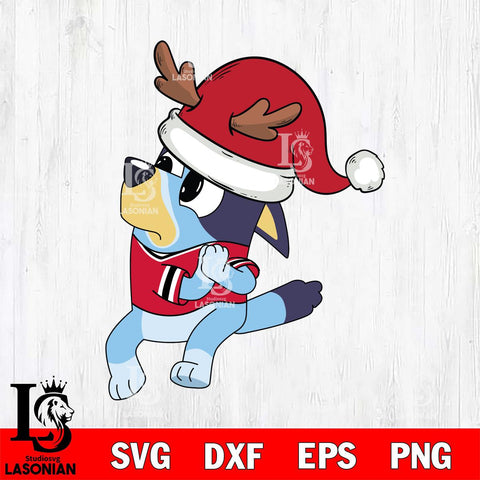 Georgia Bulldogs Bluey Santa Claus Christmas Svg Eps Dxf Png File, Digital Download, Instant Download