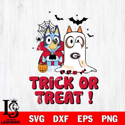 Georgia Bulldogs Bluey Trick or Treat Halloween Svg Eps Dxf Png File, Digital Download, Instant Download