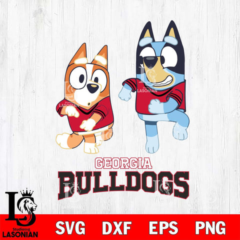 Georgia Bulldogs Bluey with Chilli Dance Svg Eps Dxf Png File, Digital Download, Instant Download
