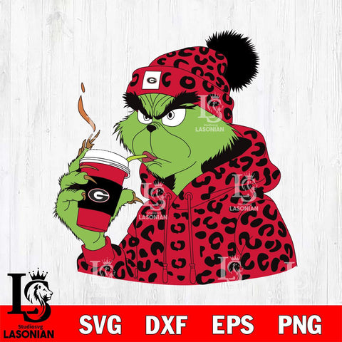 Georgia Bulldogs Boujee Grinch 8 Svg Eps Dxf Png File, Digital Download, Instant Download