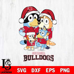 Georgia Bulldogs Christmas Bluey Family Sport Cut Files,Bluey Cricut,Christmas Svg , Bluey svg , Digital Download, dxf eps png pdf file