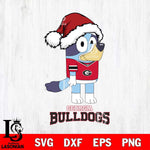 Georgia Bulldogs Christmas Bluey Hat Cut Files,Bluey Cricut,Christmas Svg , Bluey svg , Digital Download, dxf eps png pdf file