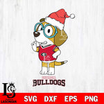Georgia Bulldogs Christmas Bluey Honey Sport Cut Files,Bluey Cricut,Christmas Svg , Bluey svg , Digital Download, dxf eps png pdf file