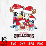 Georgia Bulldogs Christmas Bluey Santa Family Cut Files,Bluey Cricut,Christmas Svg , Bluey svg , Digital Download, dxf eps png pdf file