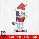Georgia Bulldogs Christmas Bluey Say Hi Cut Files,Bluey Cricut,Christmas Svg , Bluey svg , Digital Download, dxf eps png pdf file