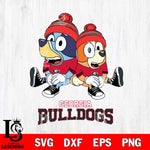 Georgia Bulldogs Christmas Bluey & Bingo Sit Cut Files,Bluey Cricut,Christmas Svg , Bluey svg , Digital Download, dxf eps png pdf file