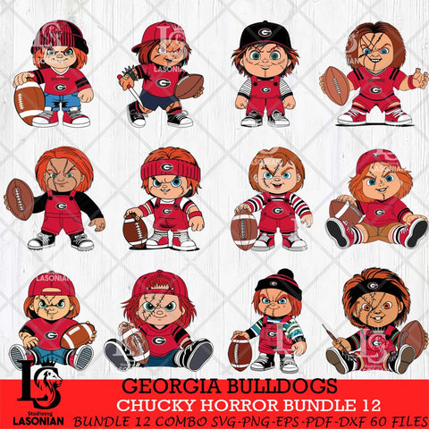 Georgia Bulldogs Chucky Horror Bundle 12 SVG Eps Dxf Png File, Bundle NCAA svg, Digital Download, Instant Download