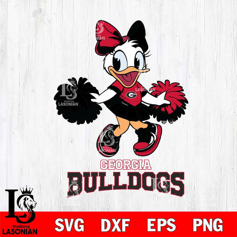 Georgia Bulldogs Daisy Duck Cheerleader Disney, Svg Eps Dxf Png File, Digital Download