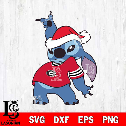 Georgia Bulldogs Disney Lilo & Stitch Christmas Svg Eps Dxf Png File, Digital Download, Instant Download