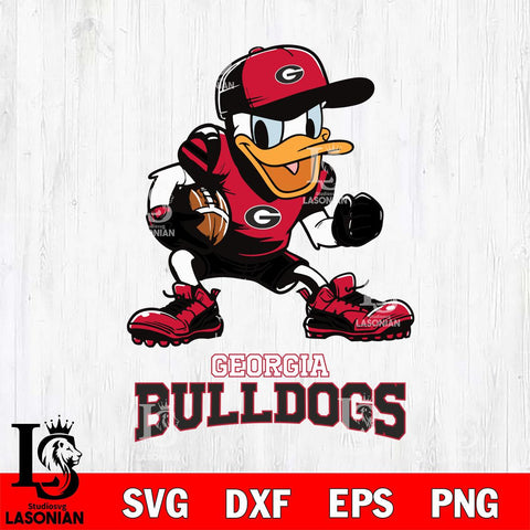 Georgia Bulldogs Donal Duck Disney, Svg Eps Dxf Png File, Digital Download