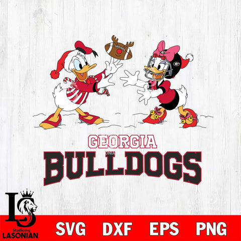 Georgia Bulldogs Donald Duck & Daisy Duck Football Cricut,Christmas SVG DXF EPS PNG FILE, NCAA Digital Download,Instant Download, Silhouette