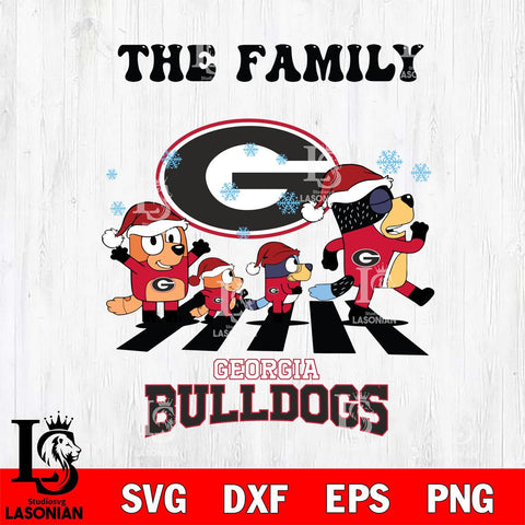 Georgia Bulldogs Family Bluey Christmas Svg Eps Dxf Png File, Digital Download