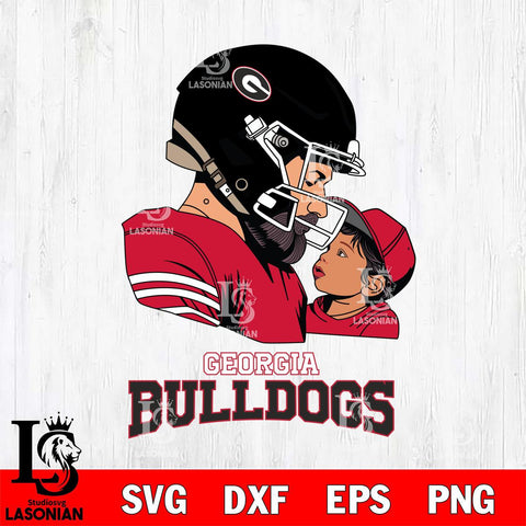 Georgia Bulldogs Father And Child Rugby SVG DXF EPS PNG FILE,NCAA SVG, Father day Digital Download,Instant Download, Silhouette