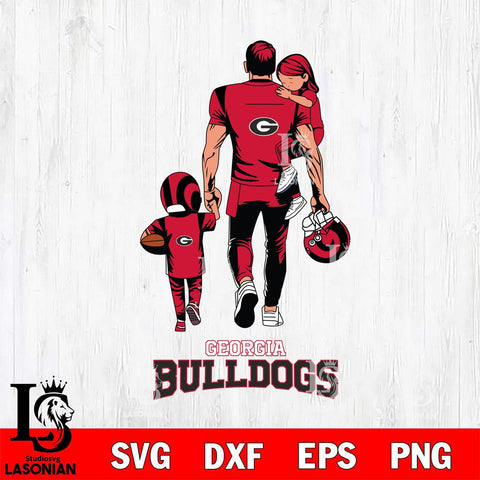 Georgia Bulldogs Father And Son Football SVG DXF EPS PNG FILE,NCAA SVG, Father day Digital Download,Instant Download, Silhouette
