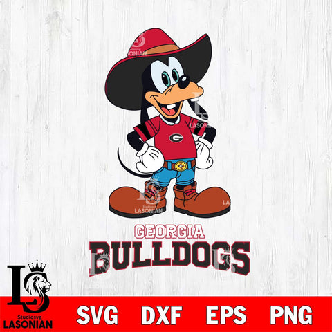 Georgia Bulldogs Goofy Cowboy Sport SVG DXF EPS PNG FILE,NCAA svg ,Football Digital Download,Instant Download, Silhouette