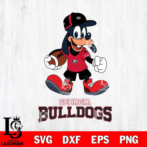 Georgia Bulldogs Goofy Football Player SVG DXF EPS PNG FILE,NCAA svg ,Football Digital Download,Instant Download, Silhouette