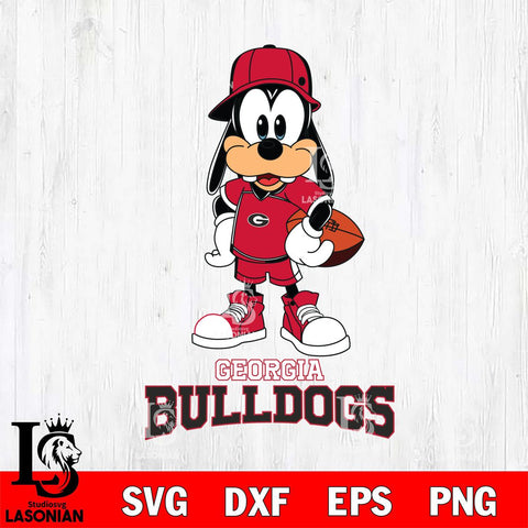 Georgia Bulldogs Goofy rugby SVG DXF EPS PNG FILE,NCAA svg ,Football Digital Download,Instant Download, Silhouette