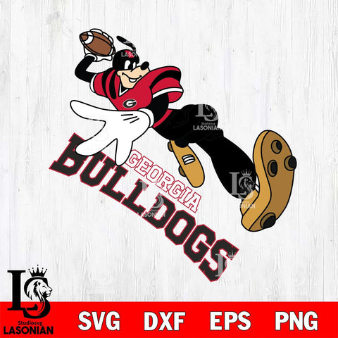 Georgia Bulldogs Goofy rugby player SVG DXF EPS PNG FILE,NCAA svg ,Football Digital Download,Instant Download, Silhouette