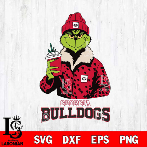 Georgia Bulldogs Grinch Leopard Svg Eps Dxf Png File, Digital Download, Instant Download