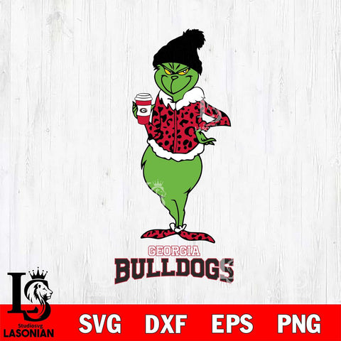 Georgia Bulldogs Grinch Leopard Coffee Svg Eps Dxf Png File, Digital Download, Instant Download