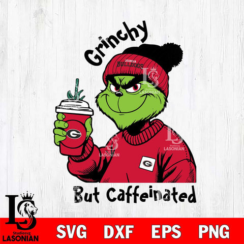 Georgia Bulldogs Grinchy But Caffeinated Svg Eps Dxf Png File, Digital Download, Instant Download