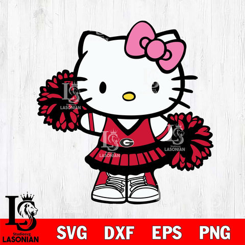 Georgia Bulldogs Hello Kitty Cheerleader 11 Svg Eps Dxf Png File, Digital Download, Instant Download