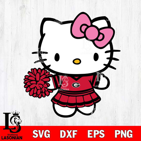 Georgia Bulldogs Hello Kitty Cheerleader 8 Svg Eps Dxf Png File, Digital Download, Instant Download