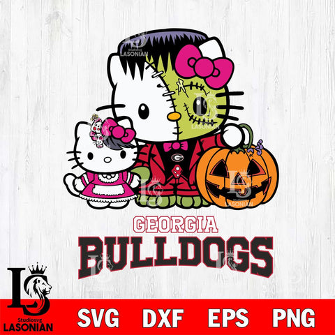Georgia Bulldogs Hello Kitty Horror 10 Svg Eps Dxf Png File, Digital Download