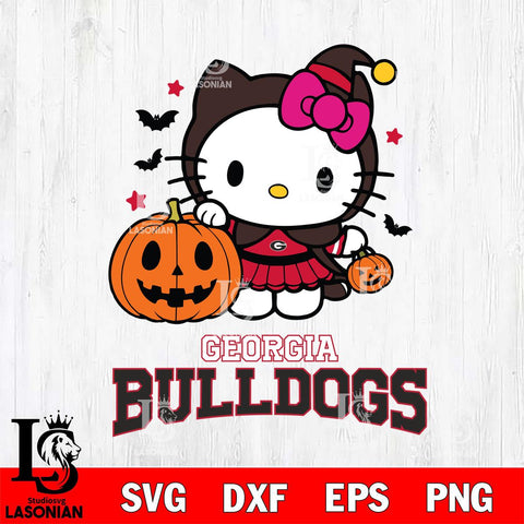 Georgia Bulldogs Hello Kitty Horror 1 Svg Eps Dxf Png File, Digital Download