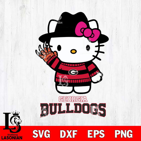 Georgia Bulldogs Hello Kitty Horror 6 Svg Eps Dxf Png File, Digital Download