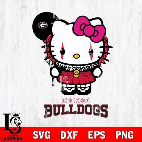 Georgia Bulldogs Hello Kitty Horror 7 Svg Eps Dxf Png File, Digital Download