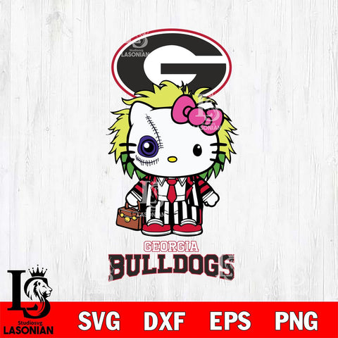 Georgia Bulldogs Hello Kitty Horror 8 Svg Eps Dxf Png File, Digital Download