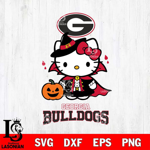Georgia Bulldogs Hello Kitty Horror 9 Svg Eps Dxf Png File, Digital Download