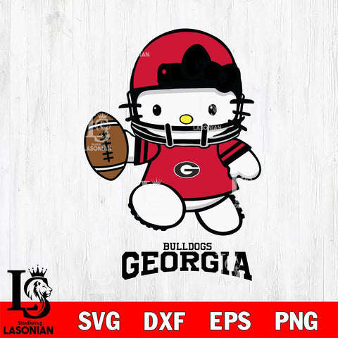 Georgia Bulldogs Hello Kitty NCAA 4 Svg Eps Dxf Png File, Digital Download, Instant Download