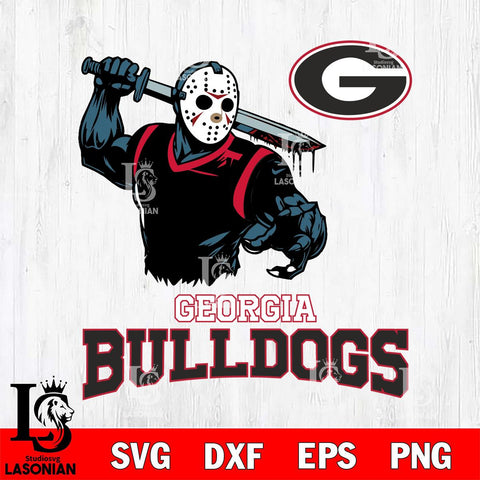Georgia Bulldogs Jason Voorhees 5 Svg Eps Dxf Png File, Digital Download