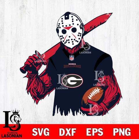 Georgia Bulldogs Jason Voorhees Horror 11 Svg Eps Dxf Png File, NCAA svg, Digital Download, Instant Download