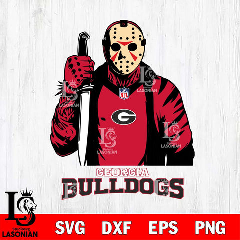 Georgia Bulldogs Jason Voorhees Horror 3 Svg Eps Dxf Png File, NCAA svg, Digital Download, Instant Download