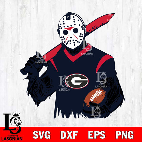 Georgia Bulldogs Jason Voorhees Horror Halloween 2 Svg Eps Dxf Png File, NCAA svg, Digital Download, Instant Download