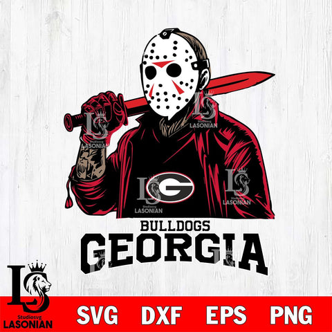 Georgia Bulldogs Jason Voorhees Horror Halloween Svg Eps Dxf Png File, NCAA svg, Digital Download, Instant Download